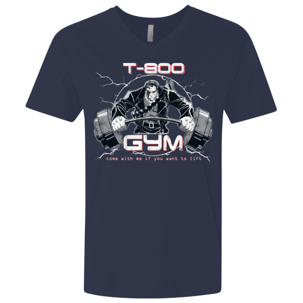 T-Shirts Midnight Navy / X-Small T-800 gym Men's Premium V-Neck