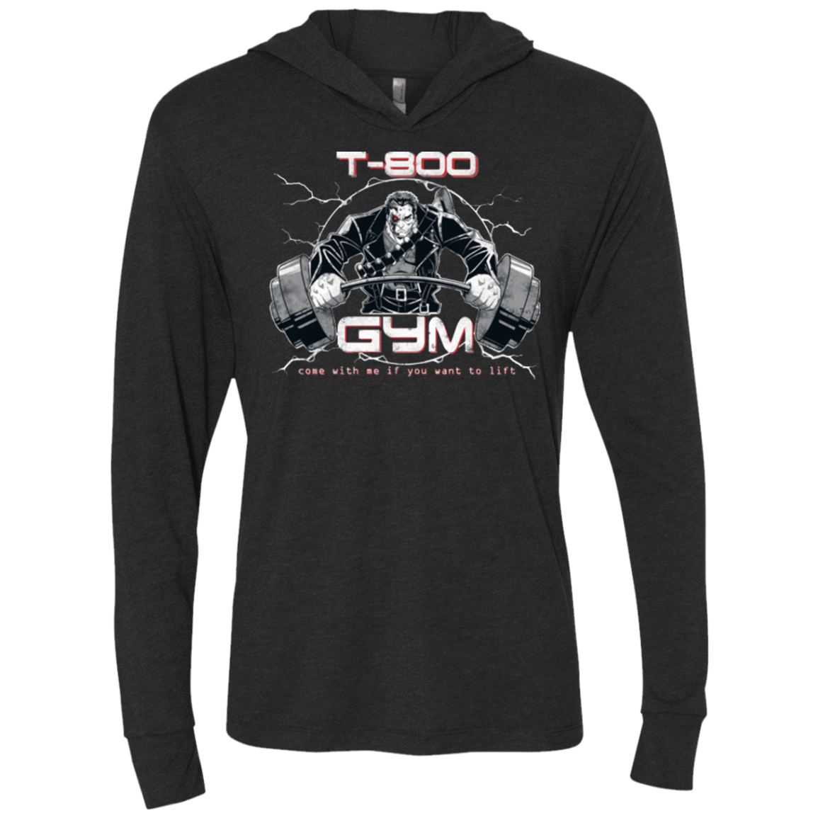 T-Shirts Vintage Black / X-Small T-800 gym Triblend Long Sleeve Hoodie Tee