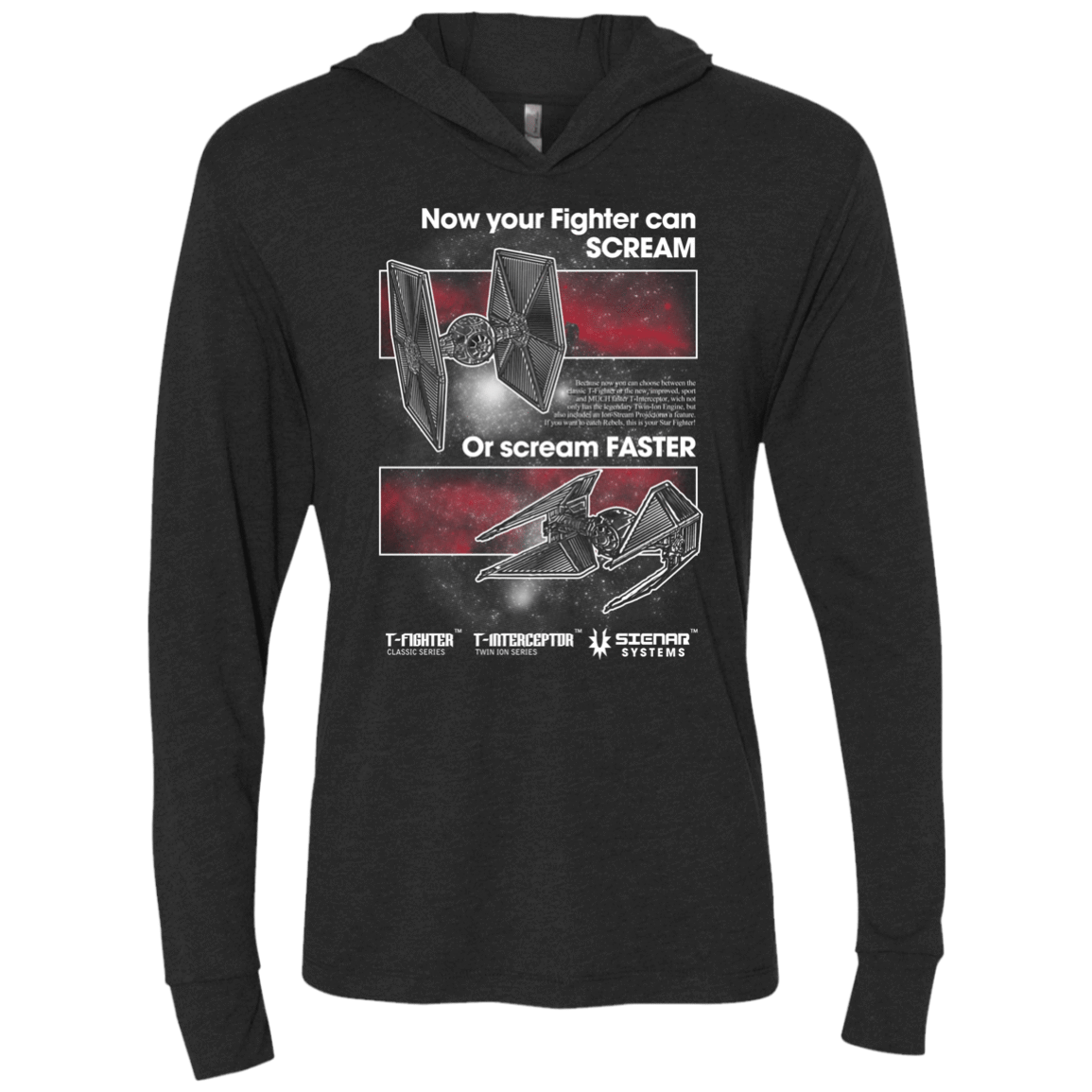 T-Shirts Vintage Black / X-Small T-Fighters Triblend Long Sleeve Hoodie Tee