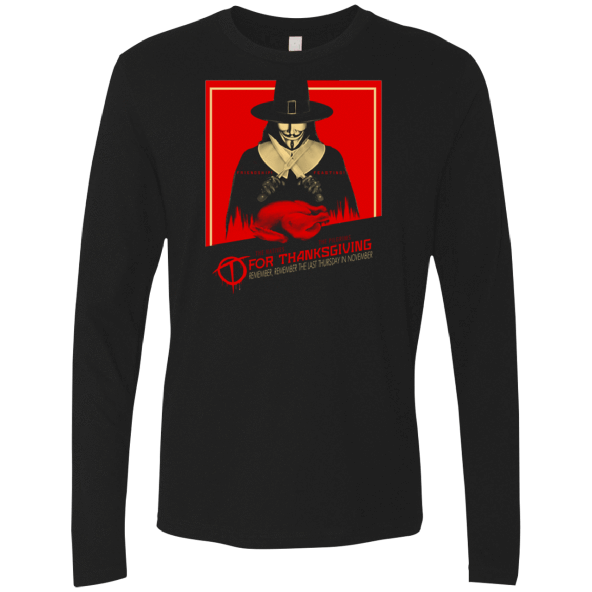 T-Shirts Black / Small T for Thanksgiving Men's Premium Long Sleeve