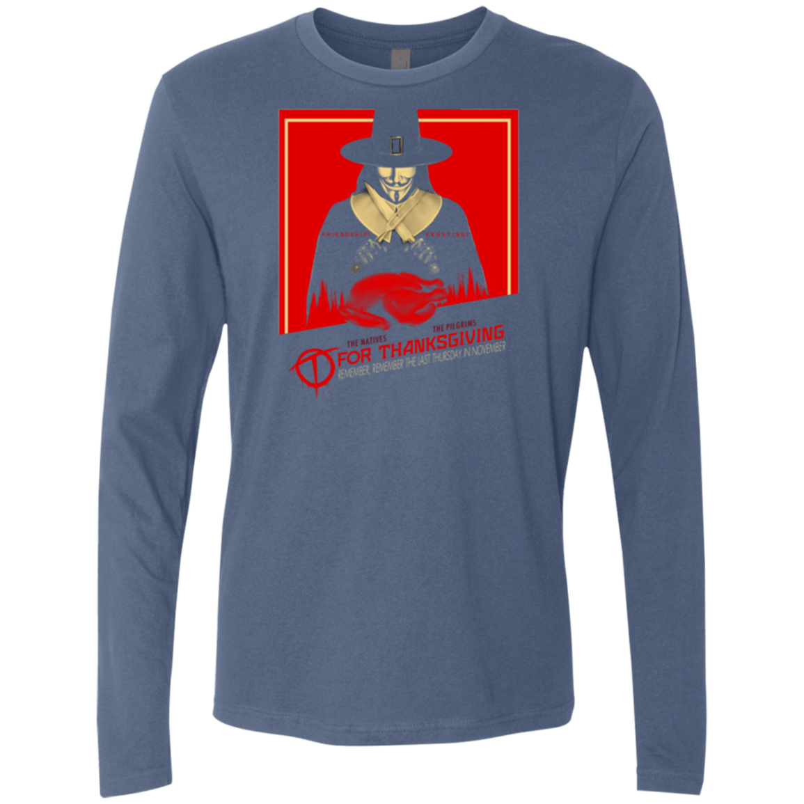 T-Shirts Indigo / Small T for Thanksgiving Men's Premium Long Sleeve