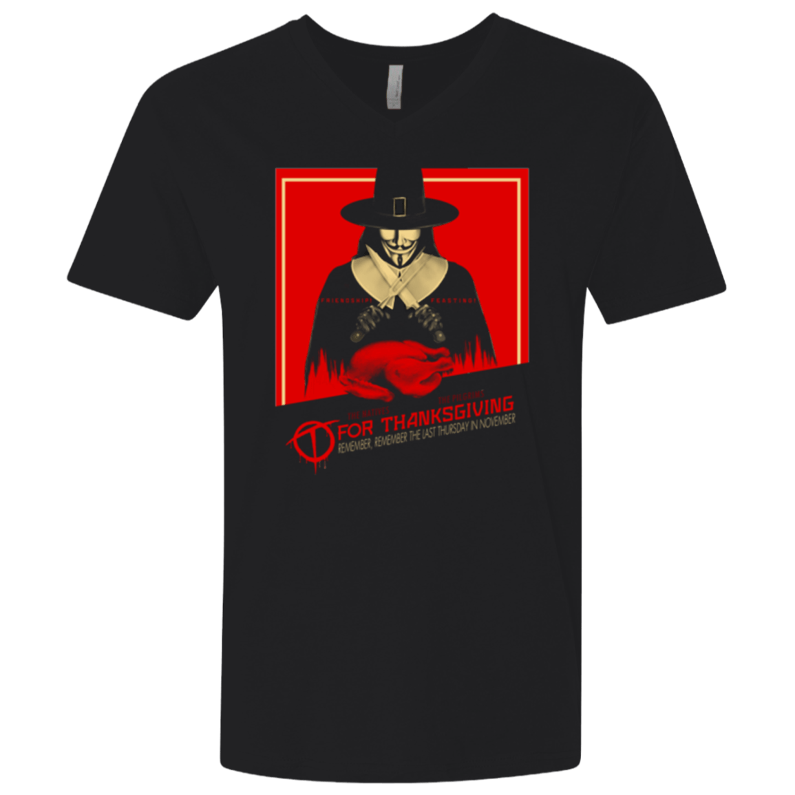 T-Shirts Black / X-Small T for Thanksgiving Men's Premium V-Neck