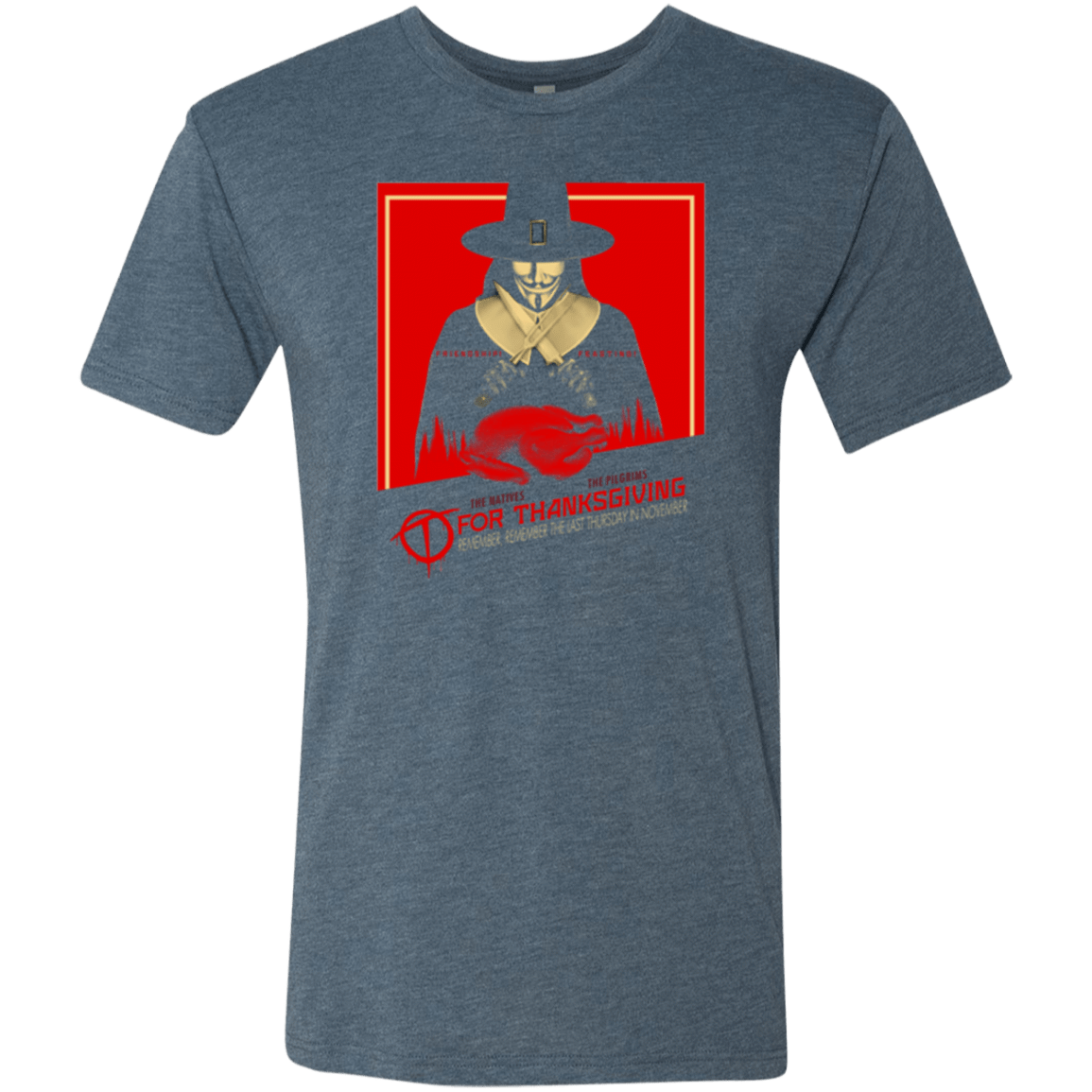 T-Shirts Indigo / Small T for Thanksgiving Men's Triblend T-Shirt