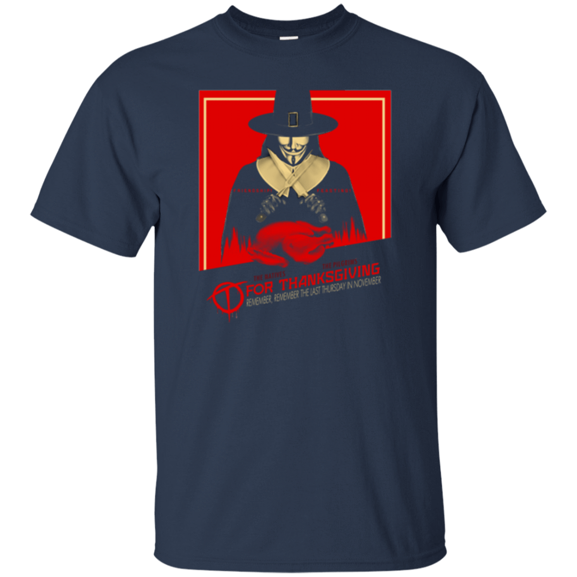 T-Shirts Navy / Small T for Thanksgiving T-Shirt