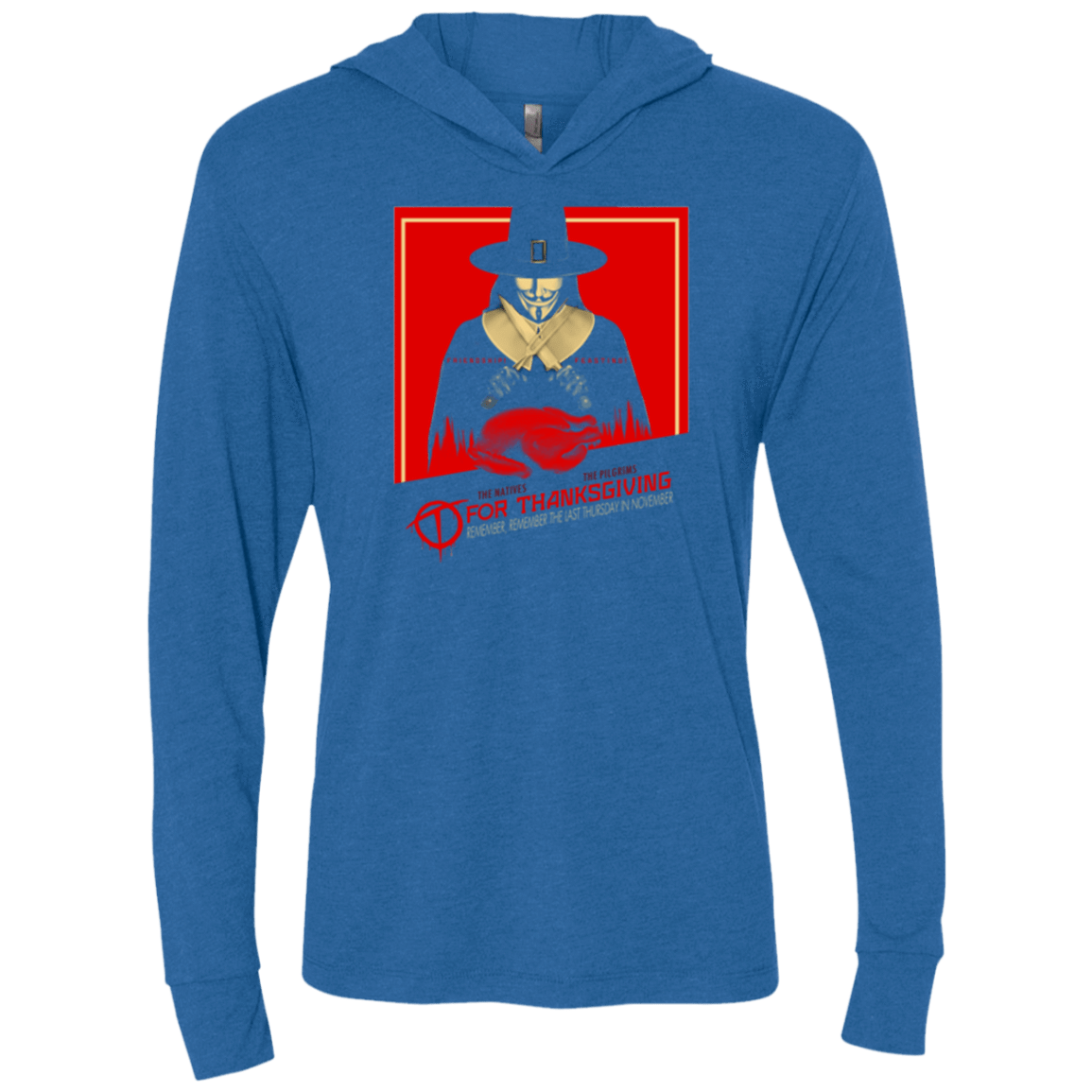 T-Shirts Vintage Royal / X-Small T for Thanksgiving Triblend Long Sleeve Hoodie Tee
