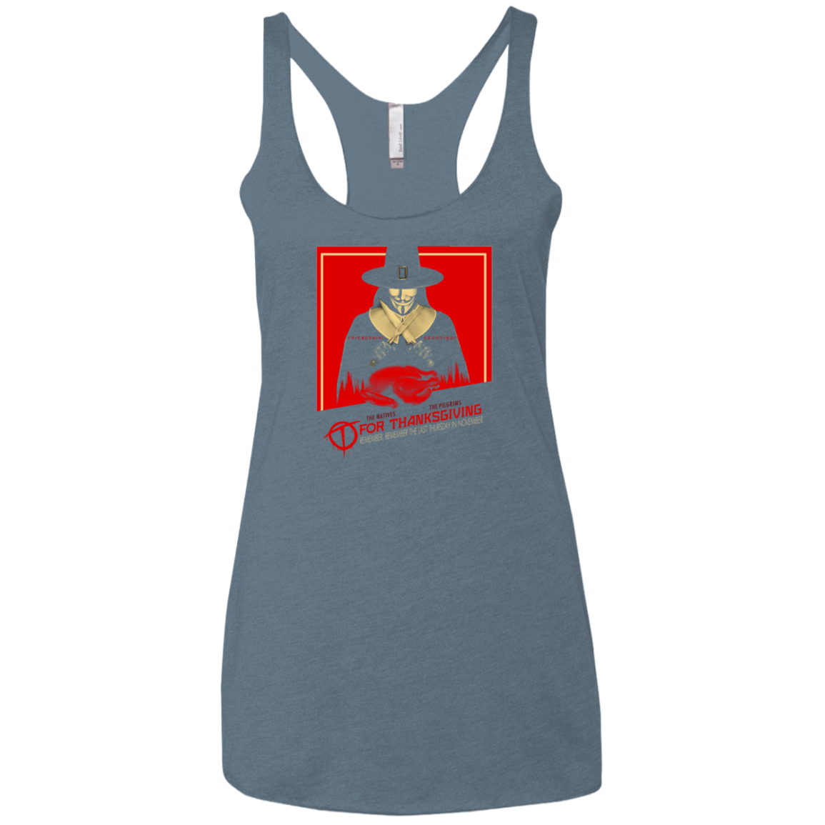 T-Shirts Indigo / X-Small T for Thanksgiving Women's Triblend Racerback Tank
