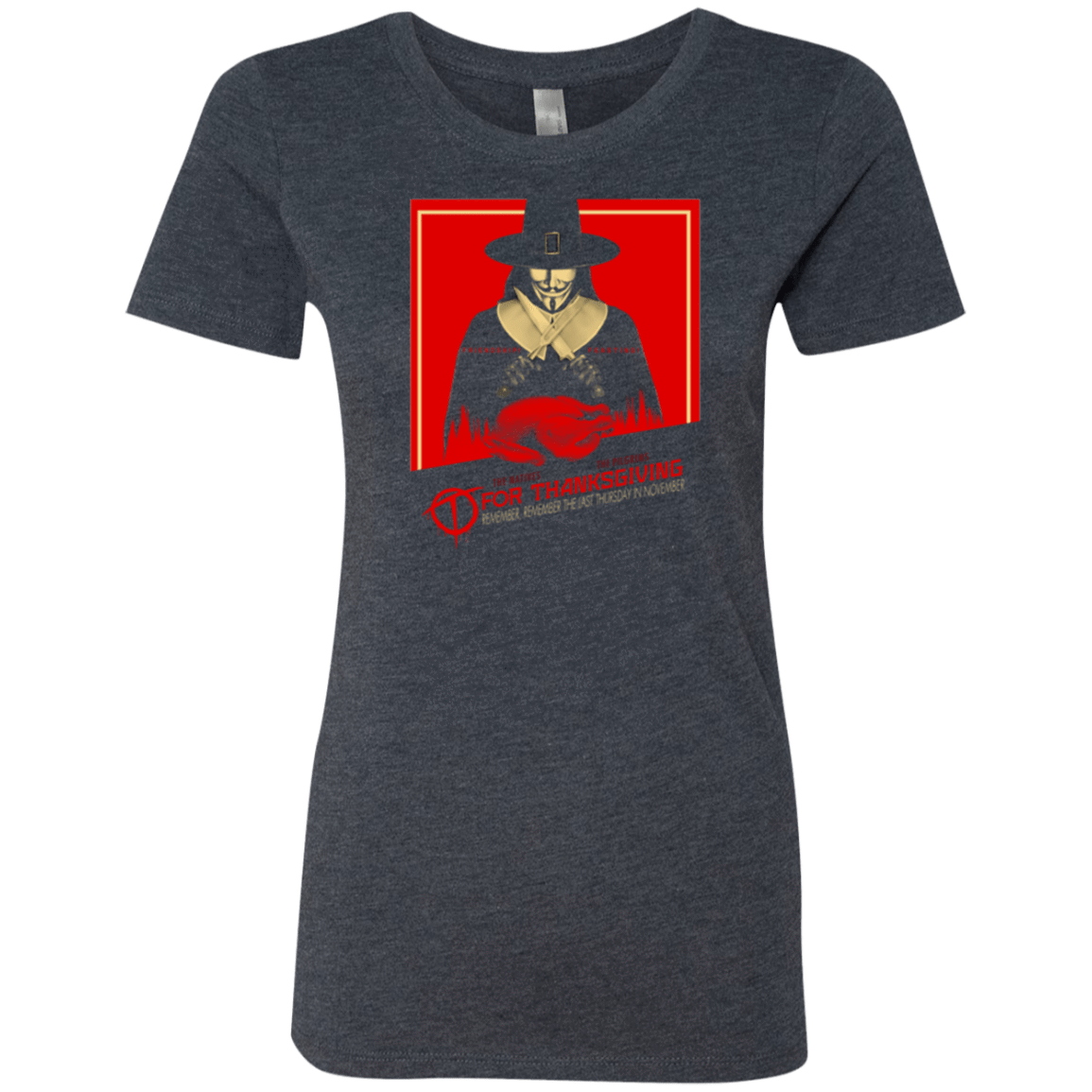 T-Shirts Vintage Navy / Small T for Thanksgiving Women's Triblend T-Shirt