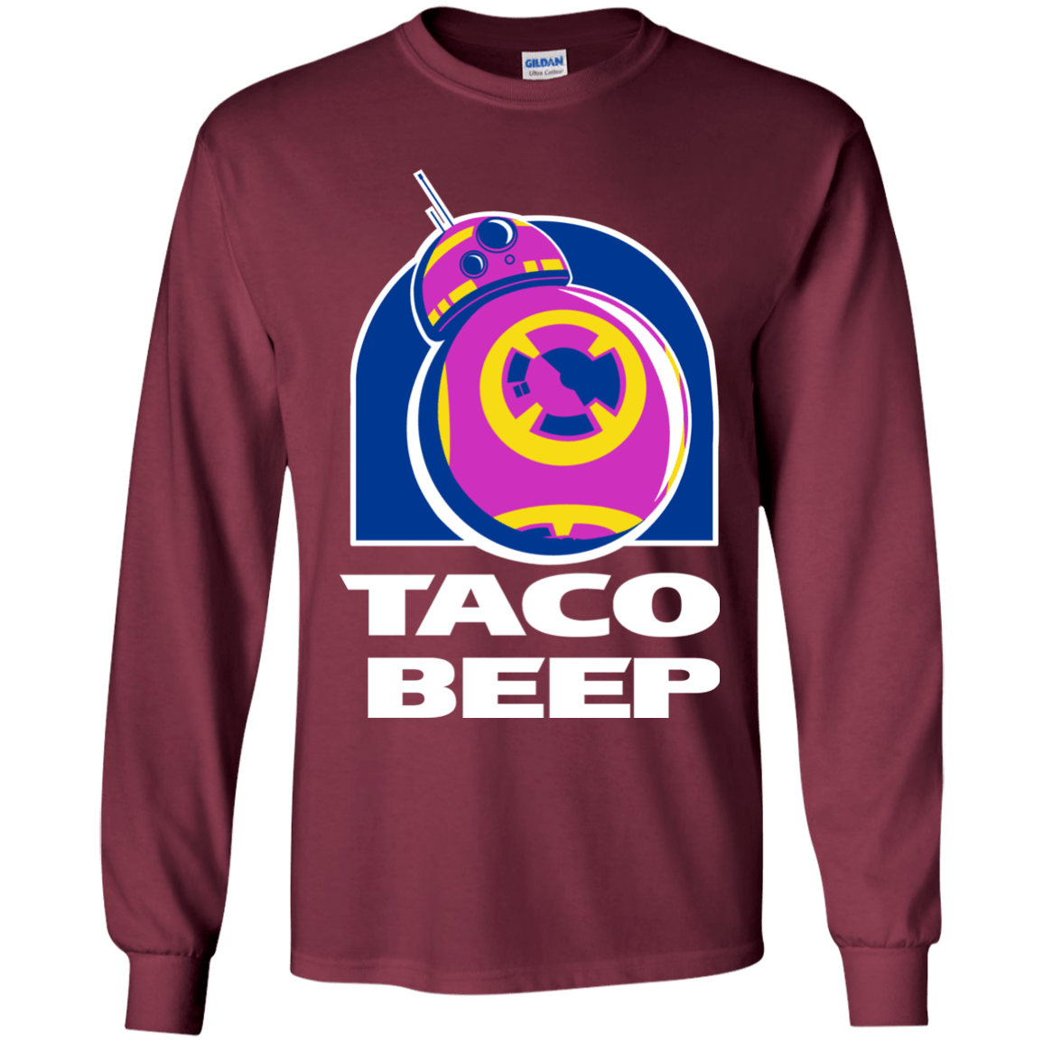 T-Shirts Maroon / YS Taco Beep Youth Long Sleeve T-Shirt