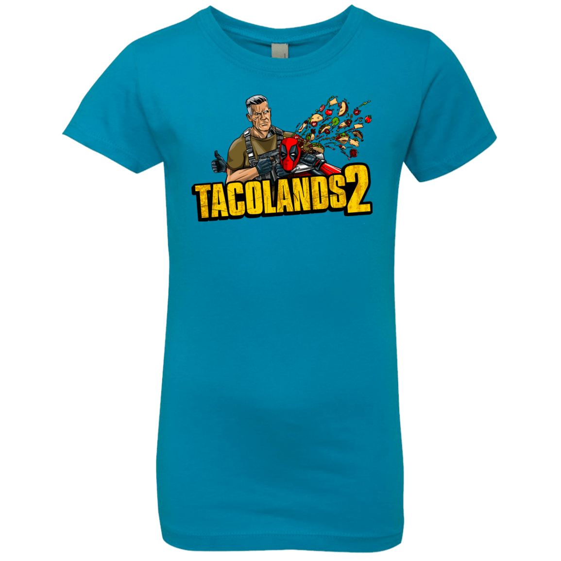 T-Shirts Turquoise / YXS TACOLANDS 2 Girls Premium T-Shirt