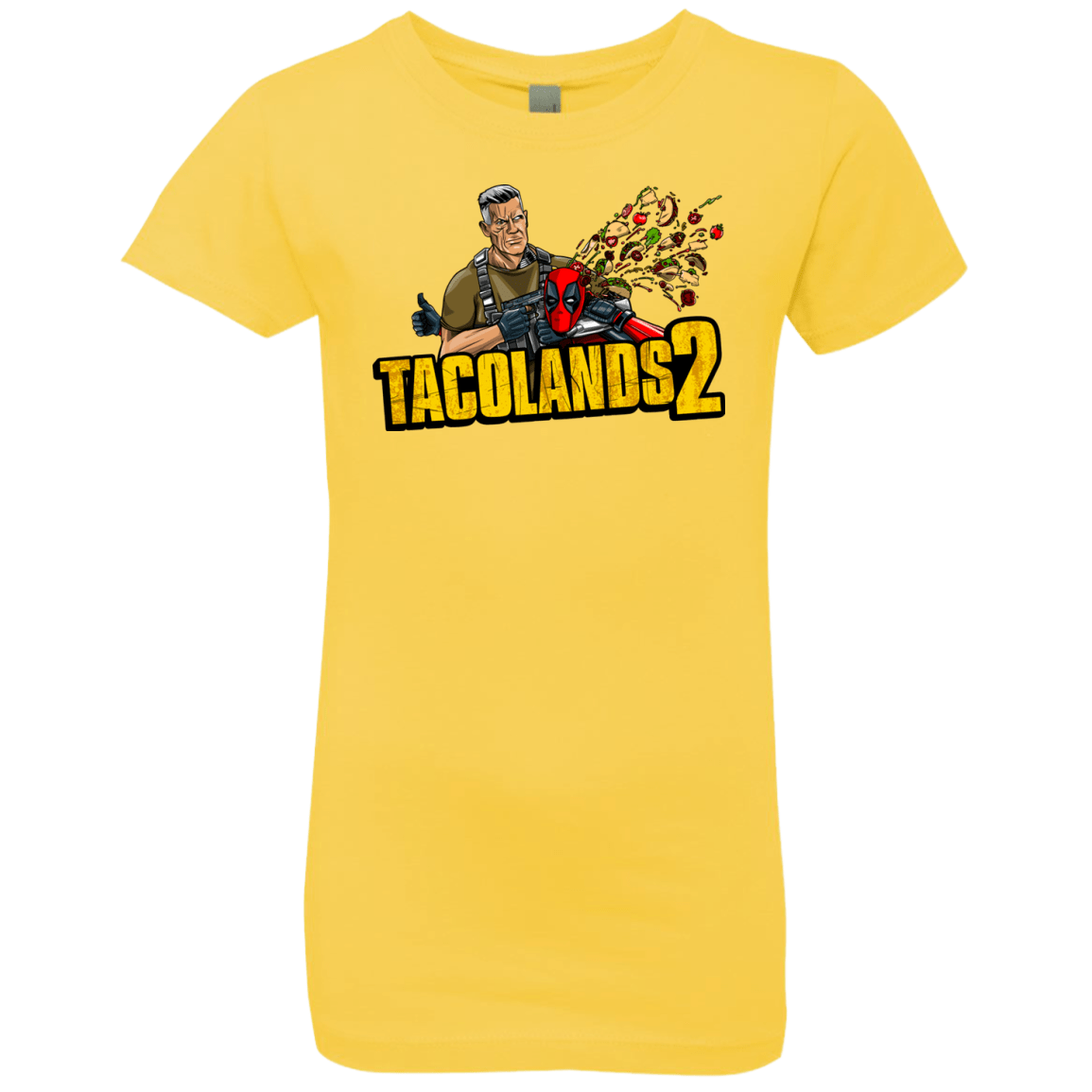 T-Shirts Vibrant Yellow / YXS TACOLANDS 2 Girls Premium T-Shirt