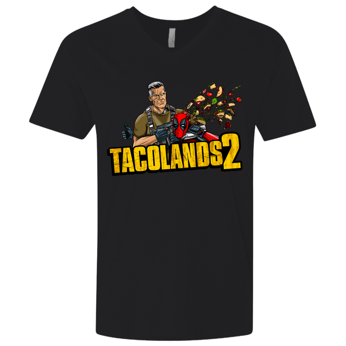 T-Shirts Black / X-Small TACOLANDS 2 Men's Premium V-Neck