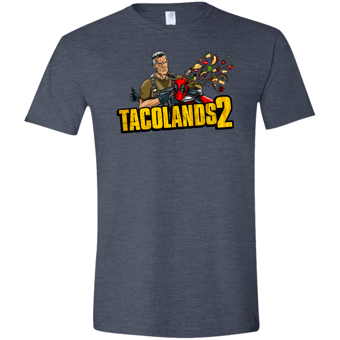 T-Shirts Heather Navy / S TACOLANDS 2 Men's Semi-Fitted Softstyle