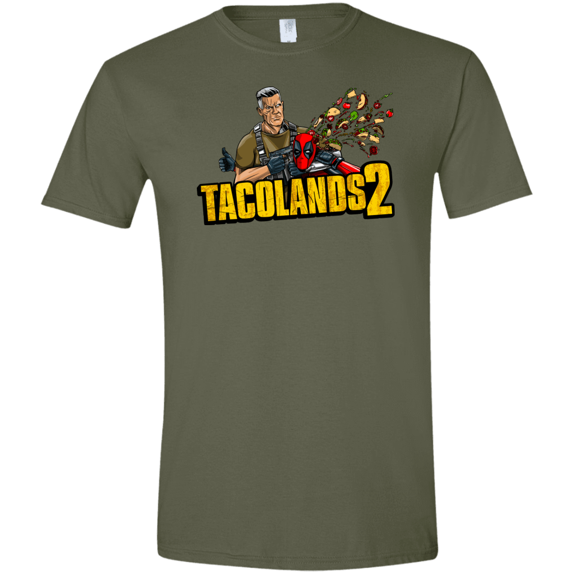 T-Shirts Military Green / S TACOLANDS 2 Men's Semi-Fitted Softstyle
