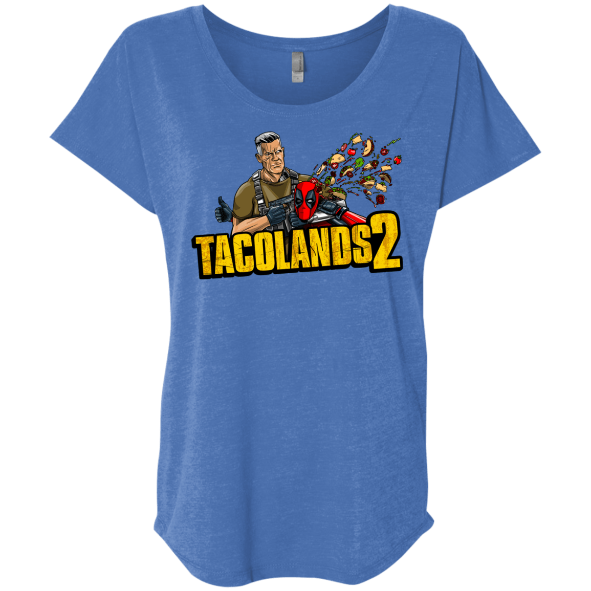 T-Shirts Vintage Royal / X-Small TACOLANDS 2 Triblend Dolman Sleeve