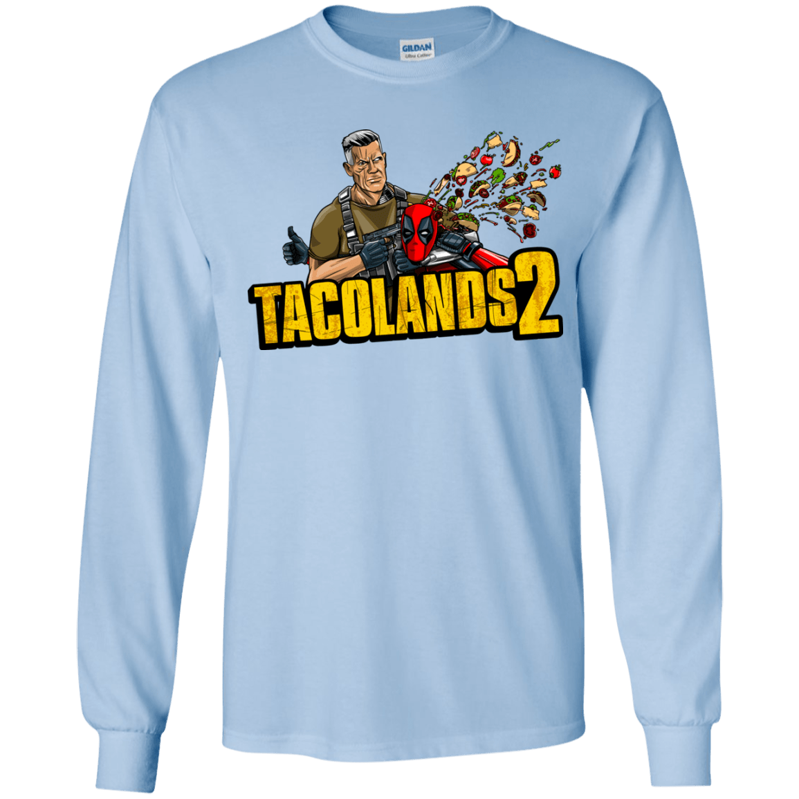 T-Shirts Light Blue / YS TACOLANDS 2 Youth Long Sleeve T-Shirt