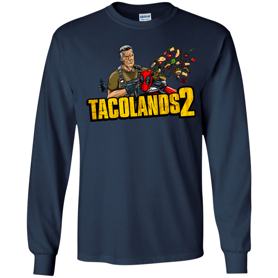 T-Shirts Navy / YS TACOLANDS 2 Youth Long Sleeve T-Shirt