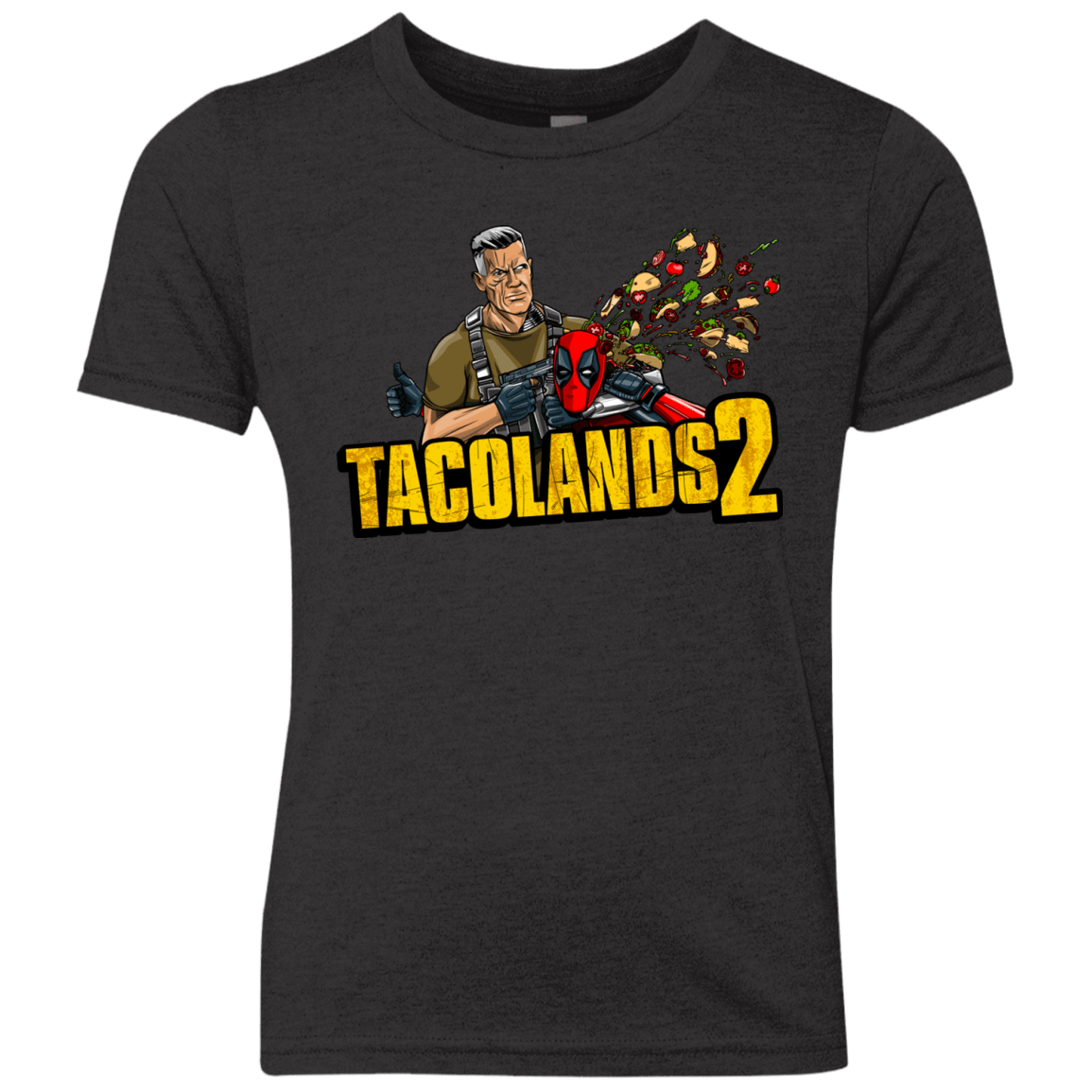 T-Shirts Vintage Black / YXS TACOLANDS 2 Youth Triblend T-Shirt