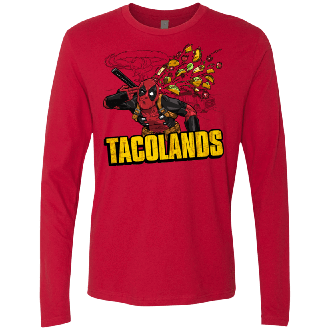 T-Shirts Red / Small Tacolands Men's Premium Long Sleeve