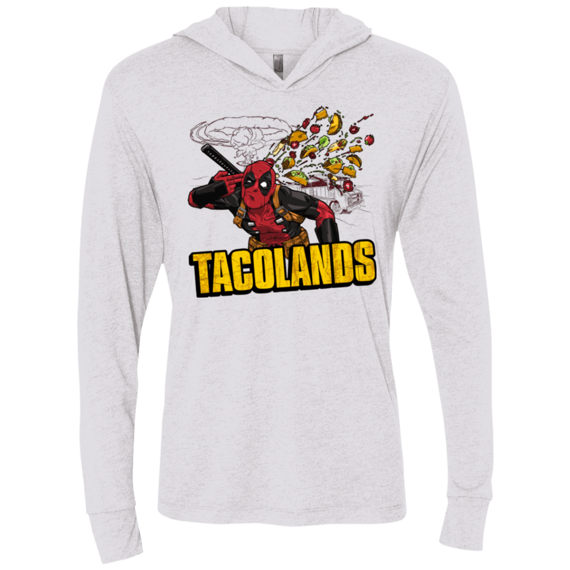 T-Shirts Heather White / X-Small Tacolands Triblend Long Sleeve Hoodie Tee