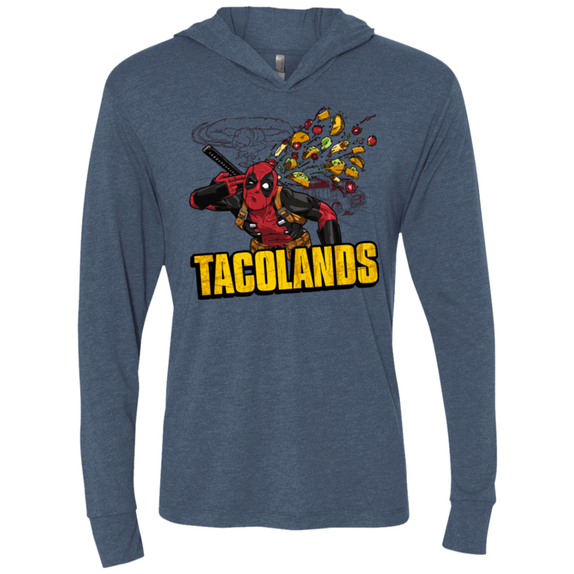 Tacolands Triblend Long Sleeve Hoodie Tee