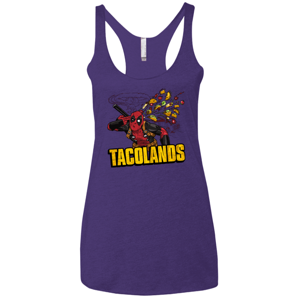 T-Shirts Purple / X-Small Tacolands Women's Triblend Racerback Tank
