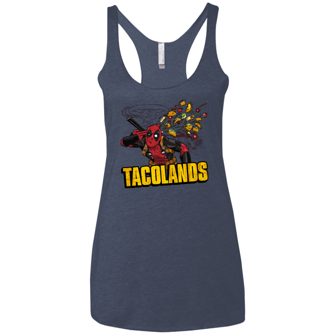 T-Shirts Vintage Navy / X-Small Tacolands Women's Triblend Racerback Tank