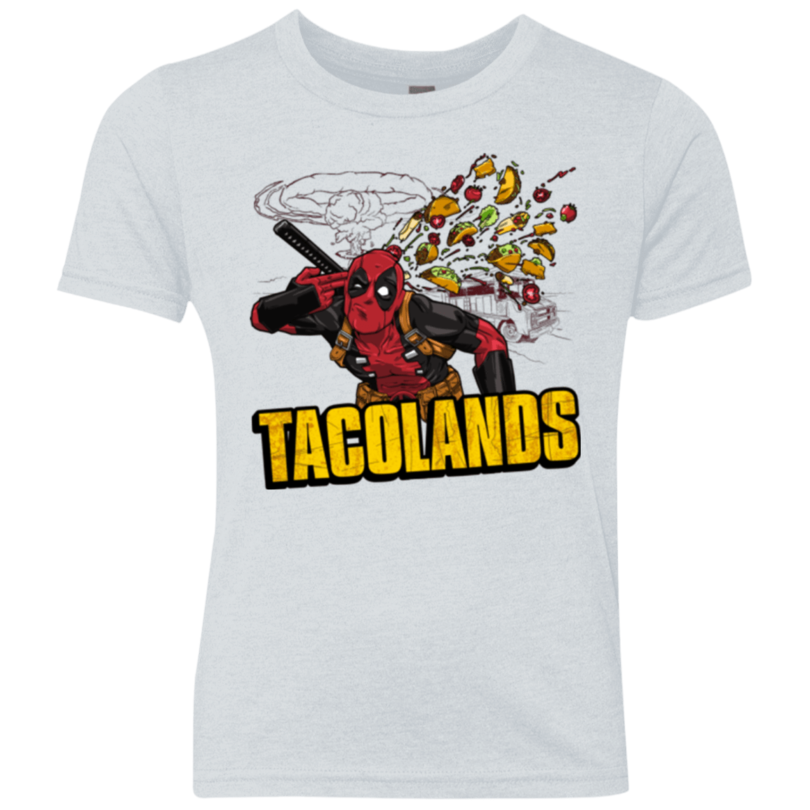 T-Shirts Heather White / YXS Tacolands Youth Triblend T-Shirt