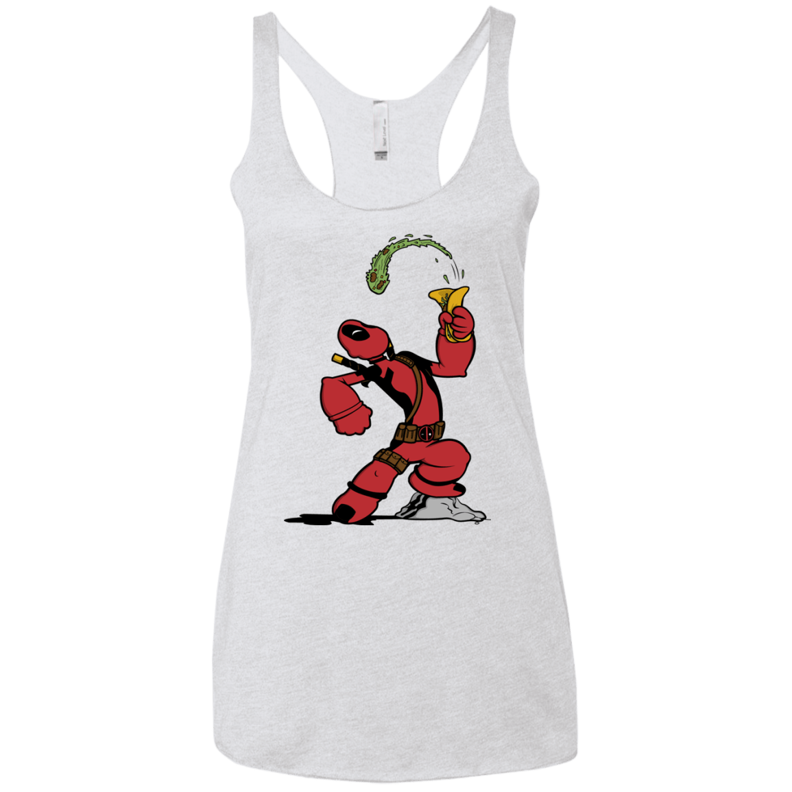 T-Shirts Heather White / X-Small Tacopeye Women's Triblend Racerback Tank
