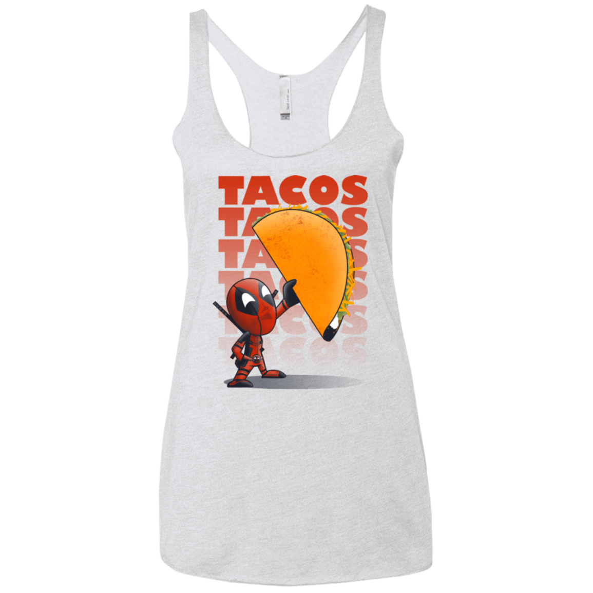 T-Shirts Heather White / X-Small Tacos Women's Triblend Racerback Tank