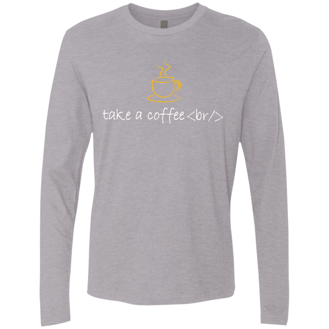 T-Shirts Heather Grey / Small Take A Coffee Break Men's Premium Long Sleeve