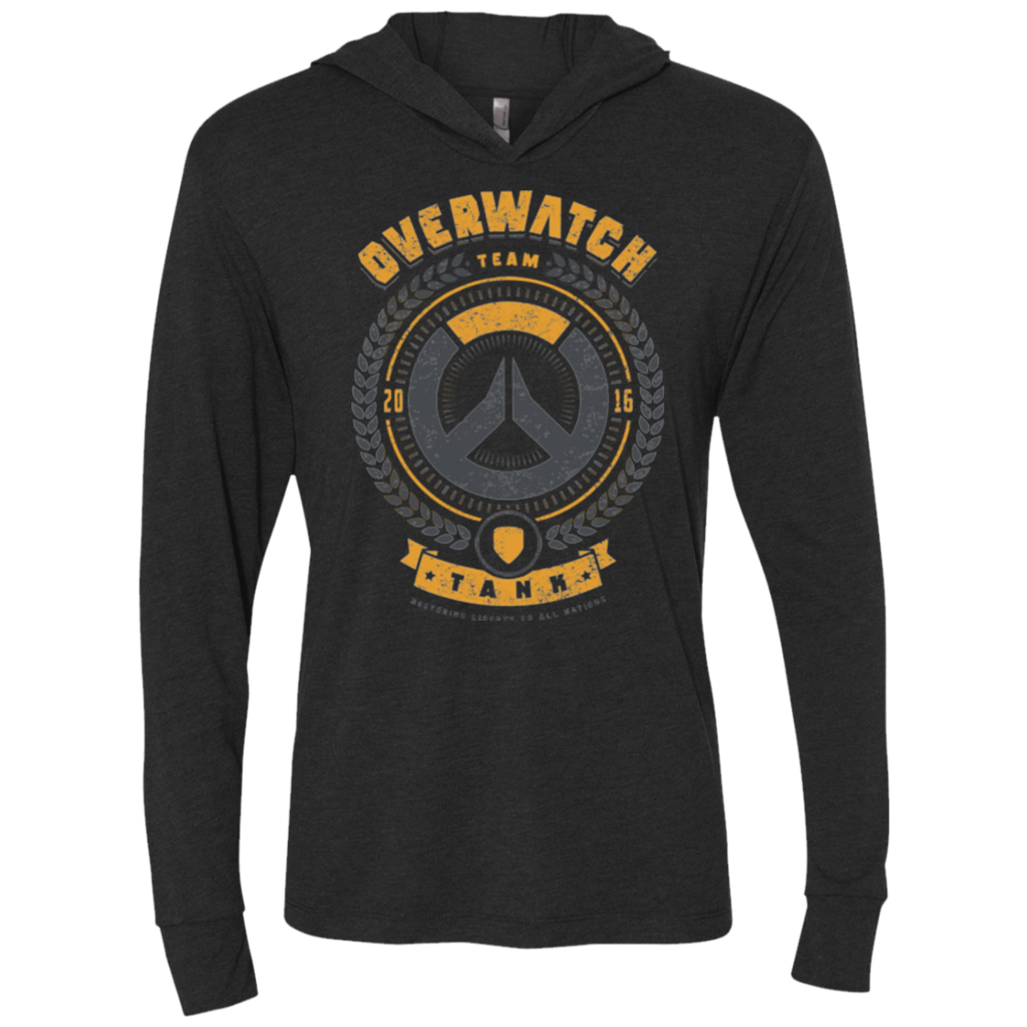 T-Shirts Vintage Black / X-Small Tank Team Triblend Long Sleeve Hoodie Tee