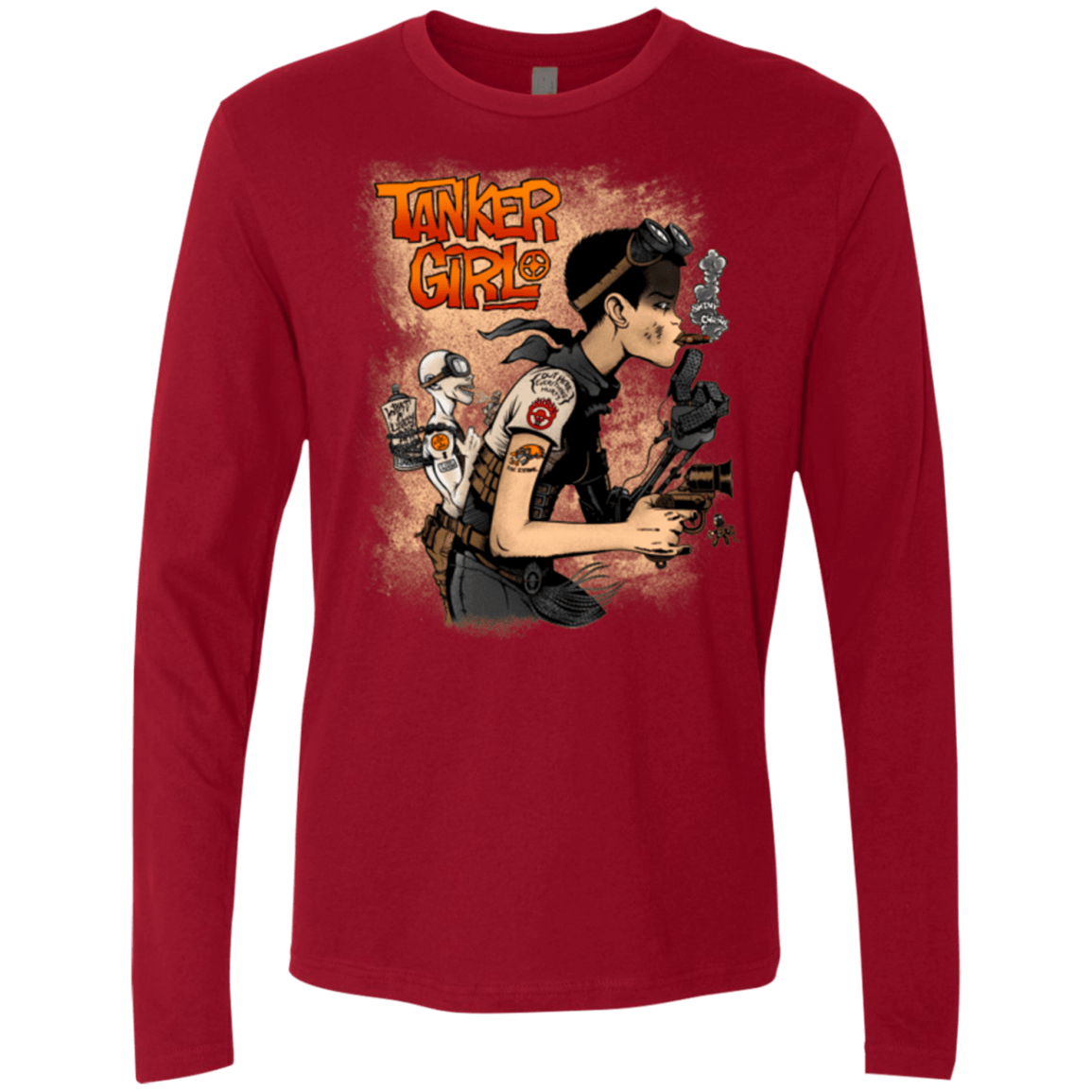 T-Shirts Cardinal / Small Tanker Girl Men's Premium Long Sleeve