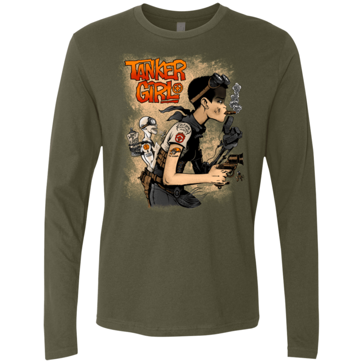 T-Shirts Military Green / Small Tanker Girl Men's Premium Long Sleeve