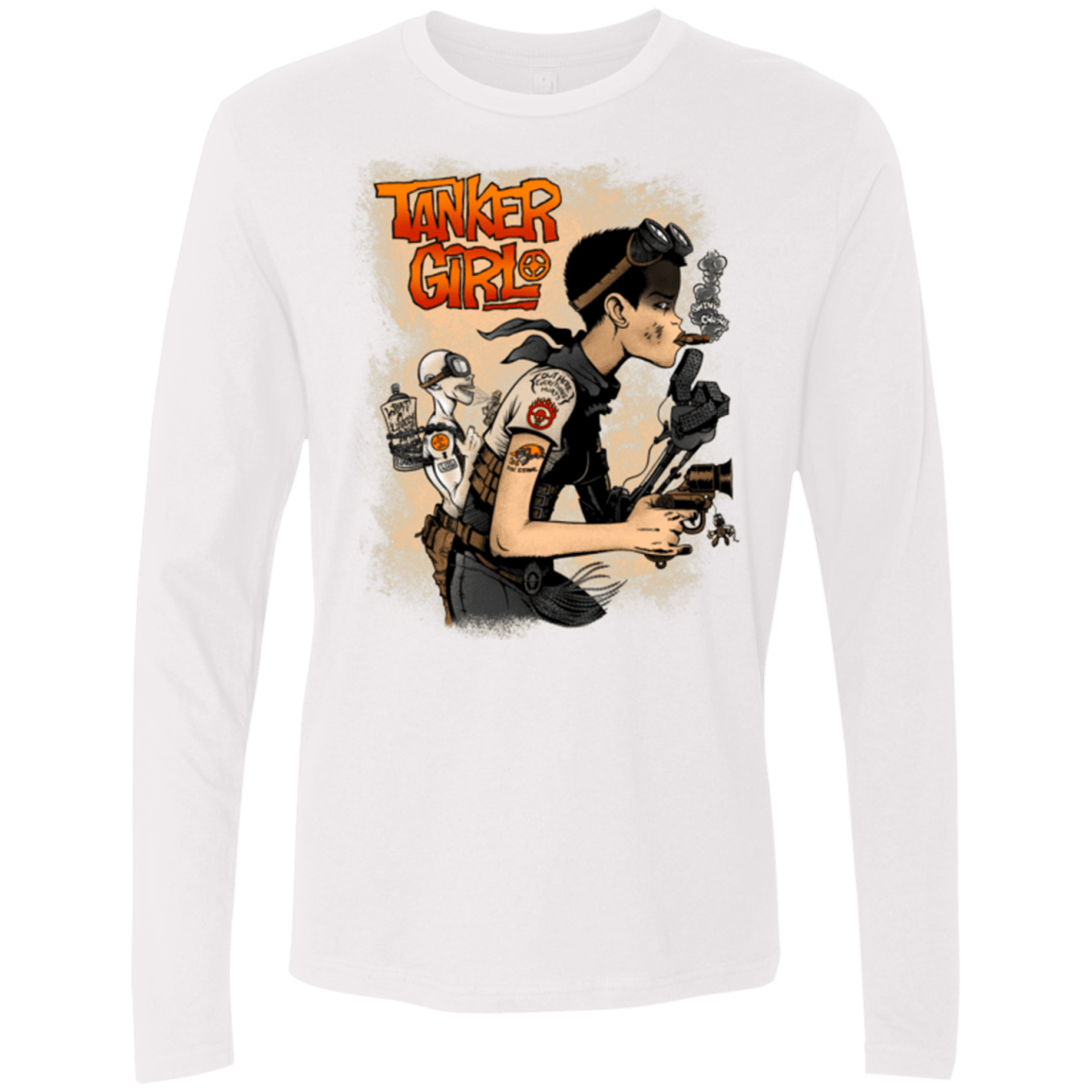 T-Shirts White / Small Tanker Girl Men's Premium Long Sleeve