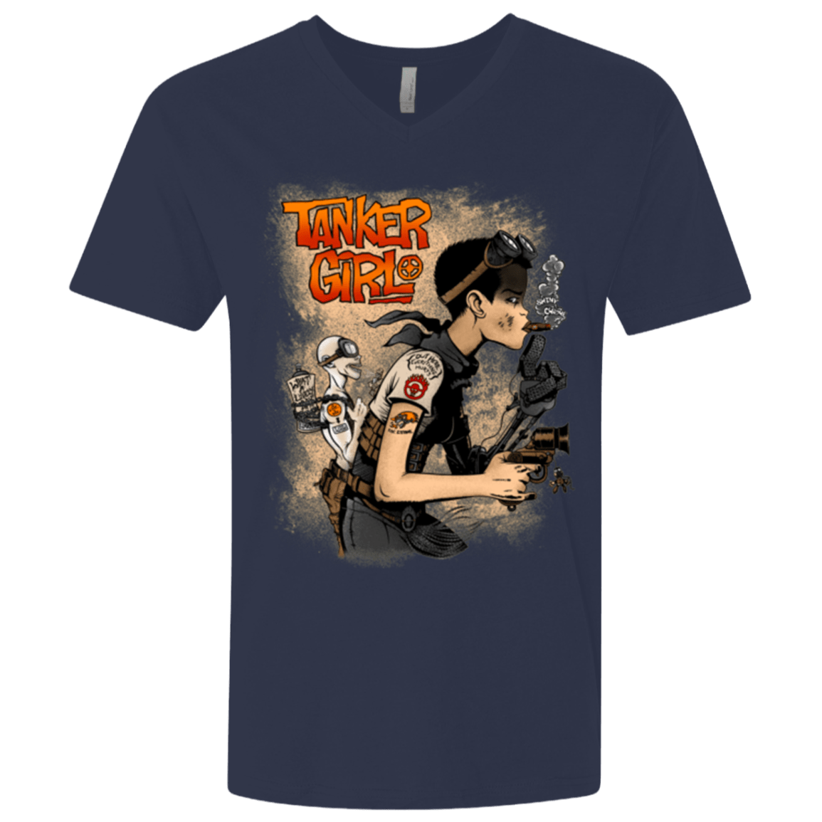 T-Shirts Midnight Navy / X-Small Tanker Girl Men's Premium V-Neck