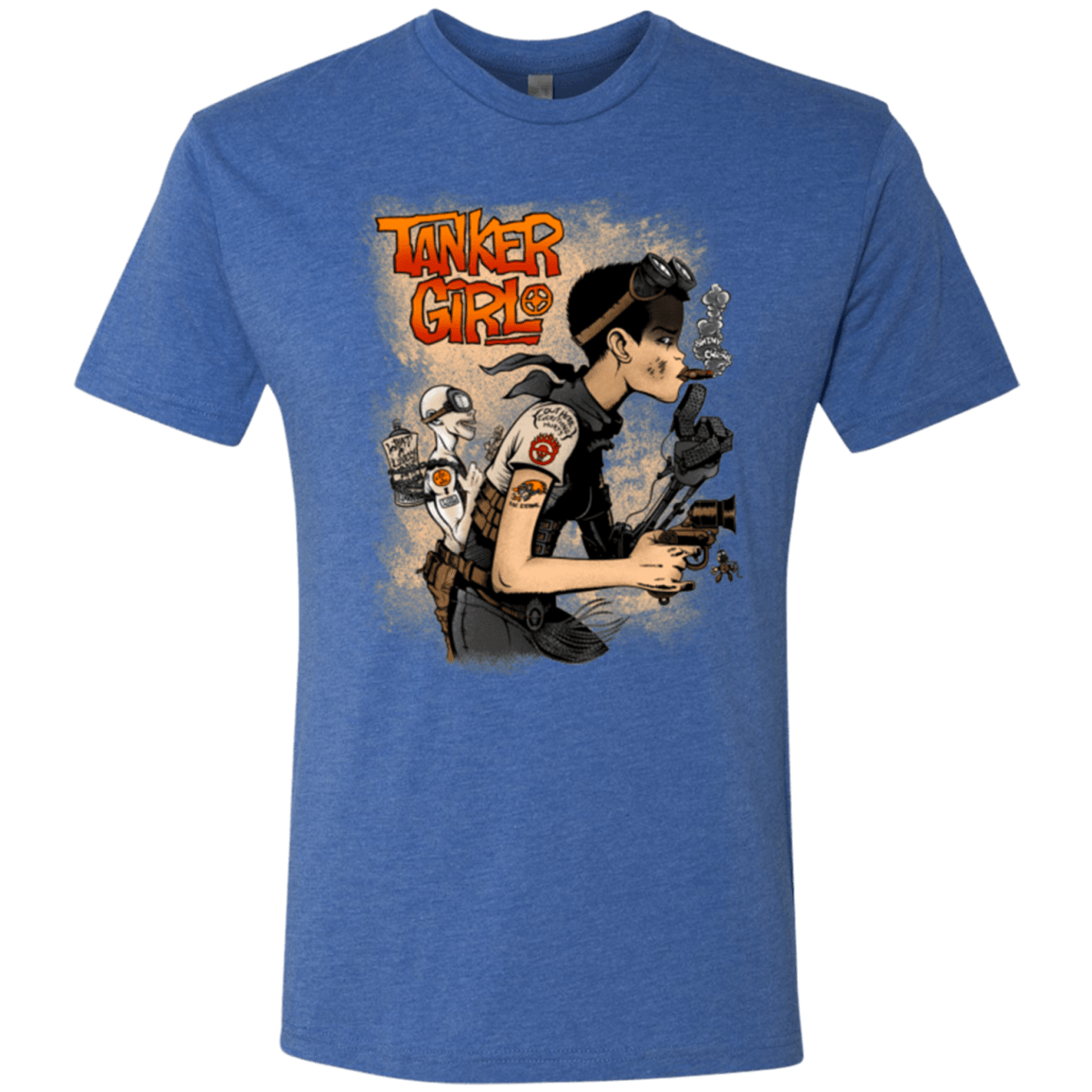 T-Shirts Vintage Royal / Small Tanker Girl Men's Triblend T-Shirt