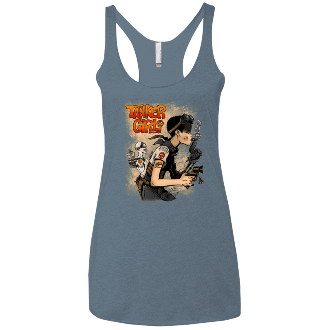 T-Shirts Indigo / X-Small Tanker Girl Women's Triblend Racerback Tank
