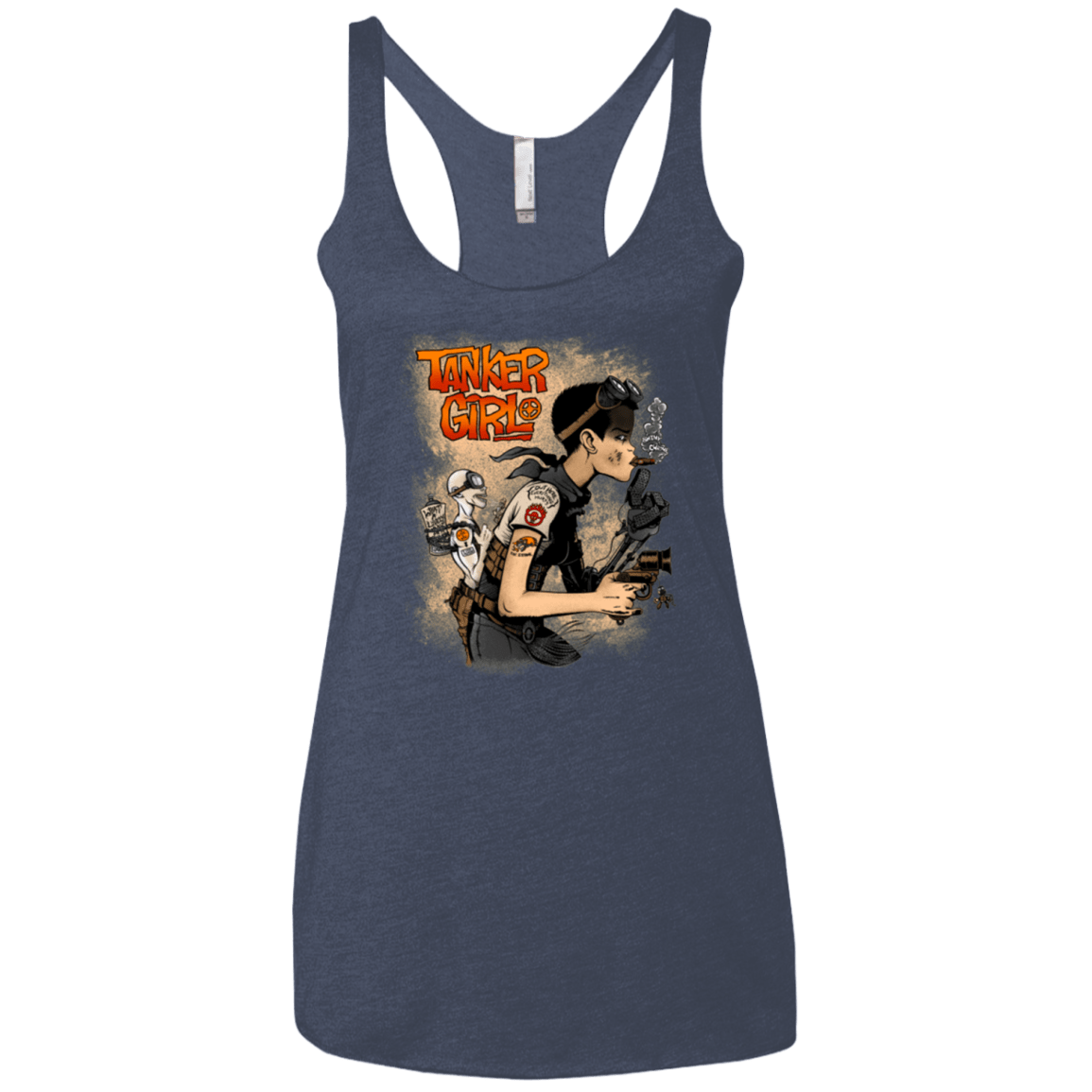 T-Shirts Vintage Navy / X-Small Tanker Girl Women's Triblend Racerback Tank
