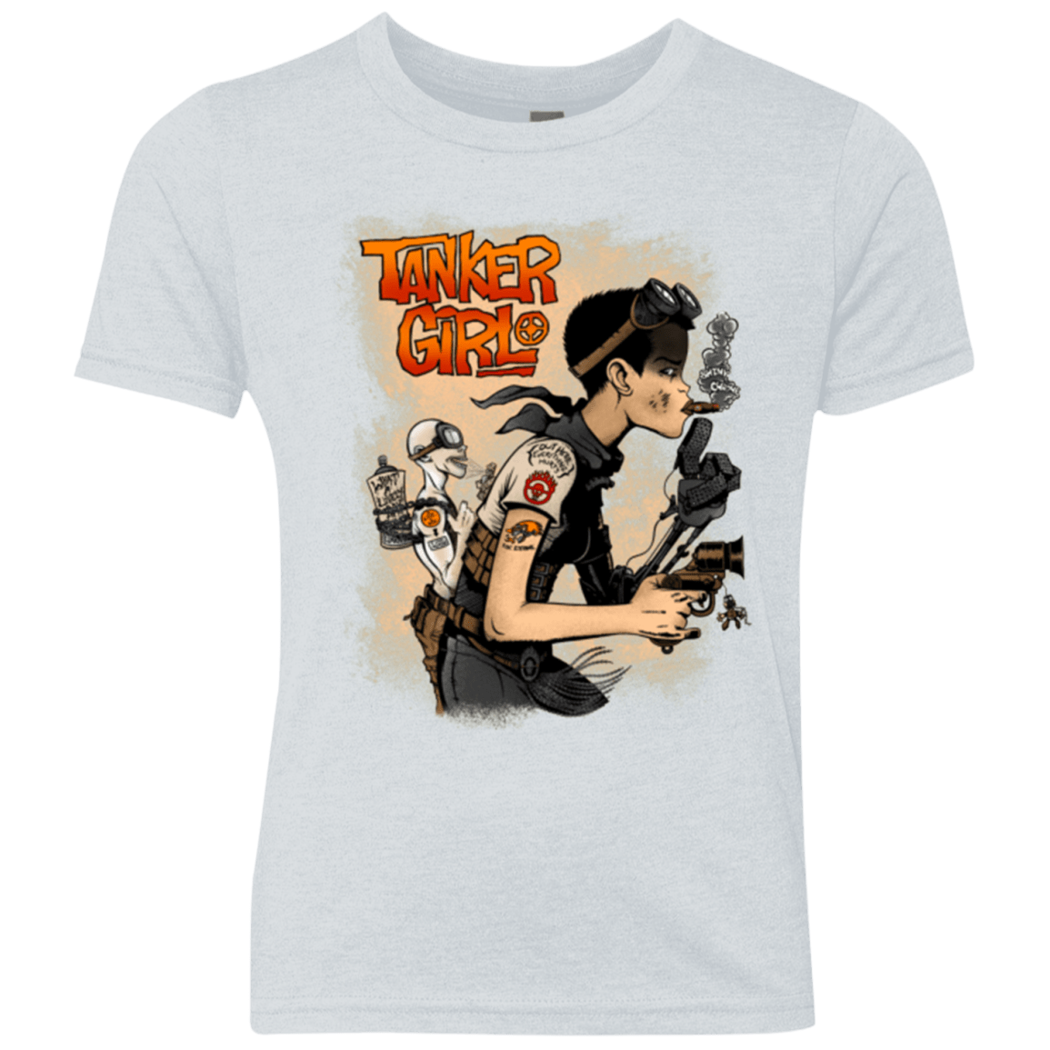 T-Shirts Heather White / YXS Tanker Girl Youth Triblend T-Shirt