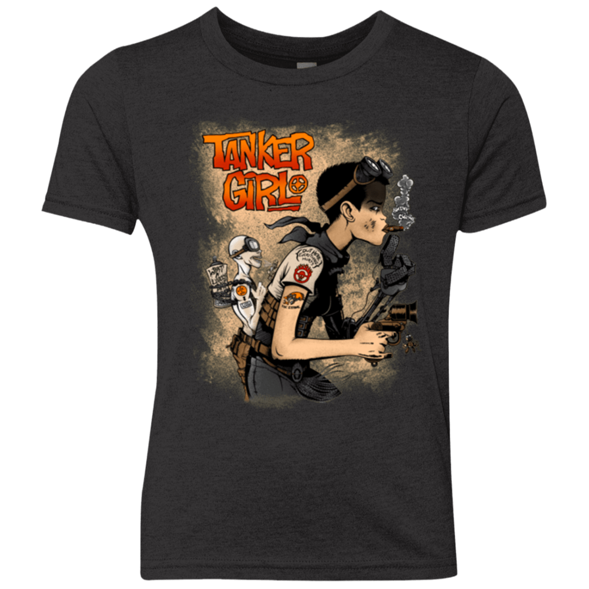 T-Shirts Vintage Black / YXS Tanker Girl Youth Triblend T-Shirt
