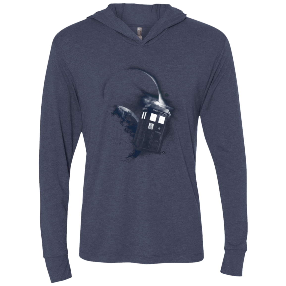 T-Shirts Vintage Navy / X-Small TARDIS 2 Triblend Long Sleeve Hoodie Tee