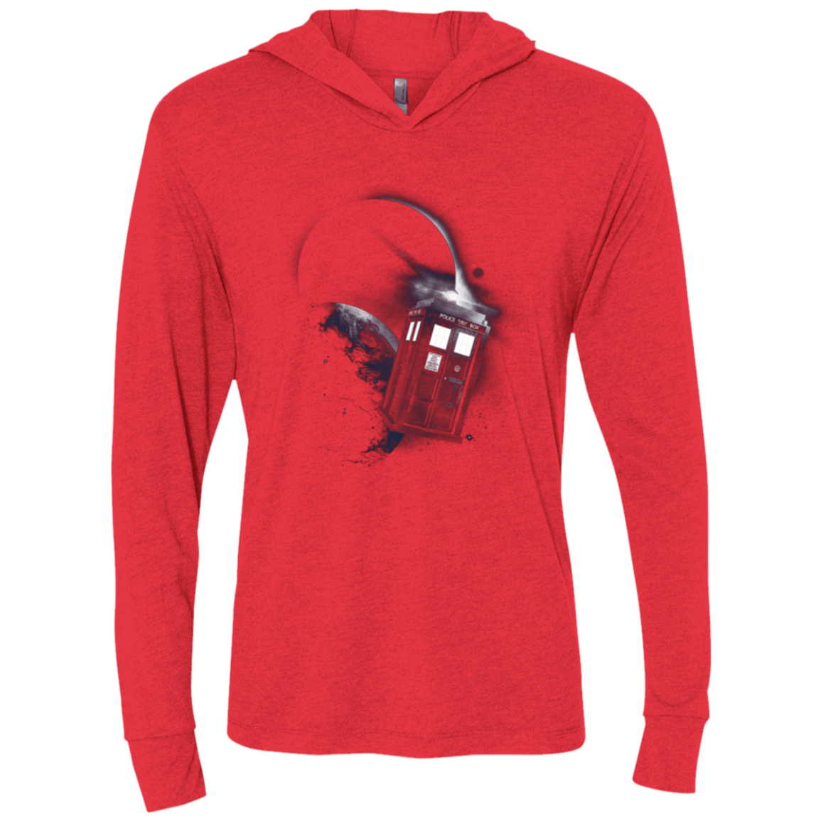 T-Shirts Vintage Red / X-Small TARDIS 2 Triblend Long Sleeve Hoodie Tee