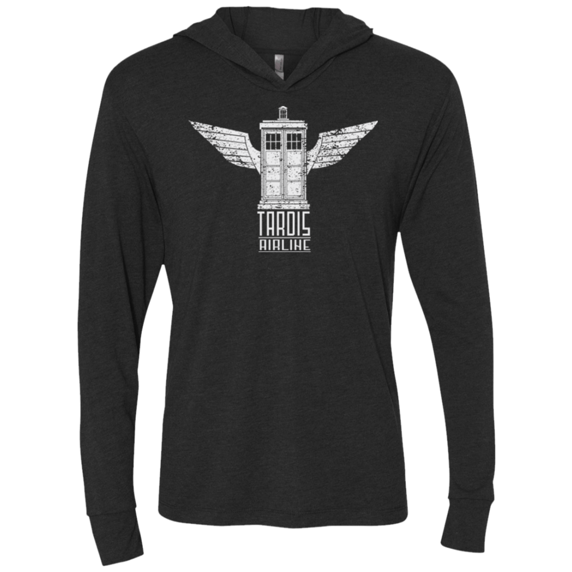 T-Shirts Vintage Black / X-Small Tardis Airline Triblend Long Sleeve Hoodie Tee