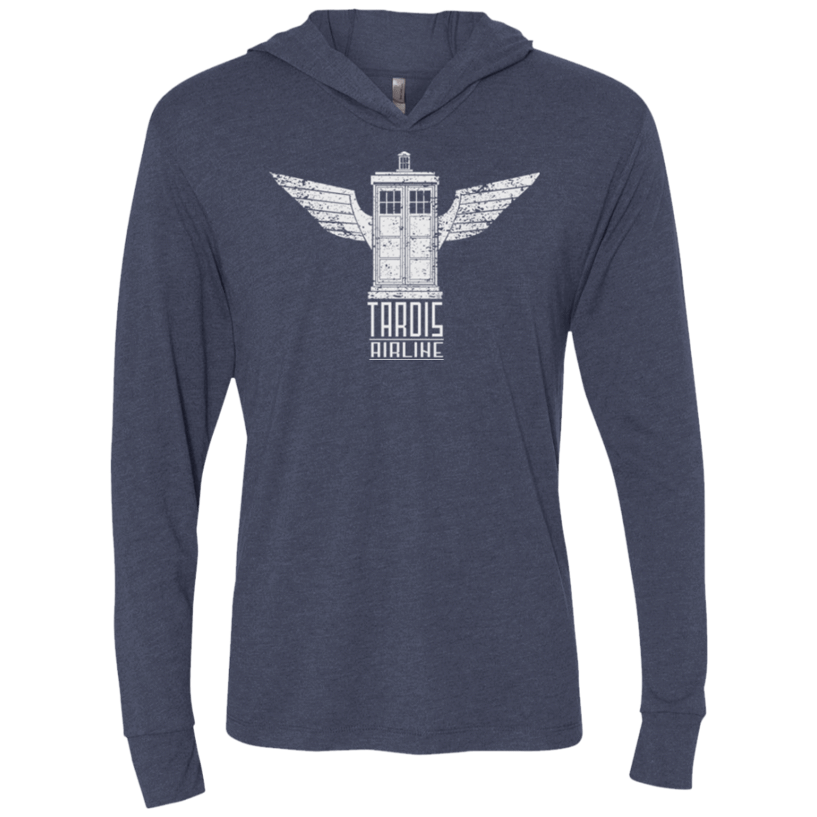 T-Shirts Vintage Navy / X-Small Tardis Airline Triblend Long Sleeve Hoodie Tee