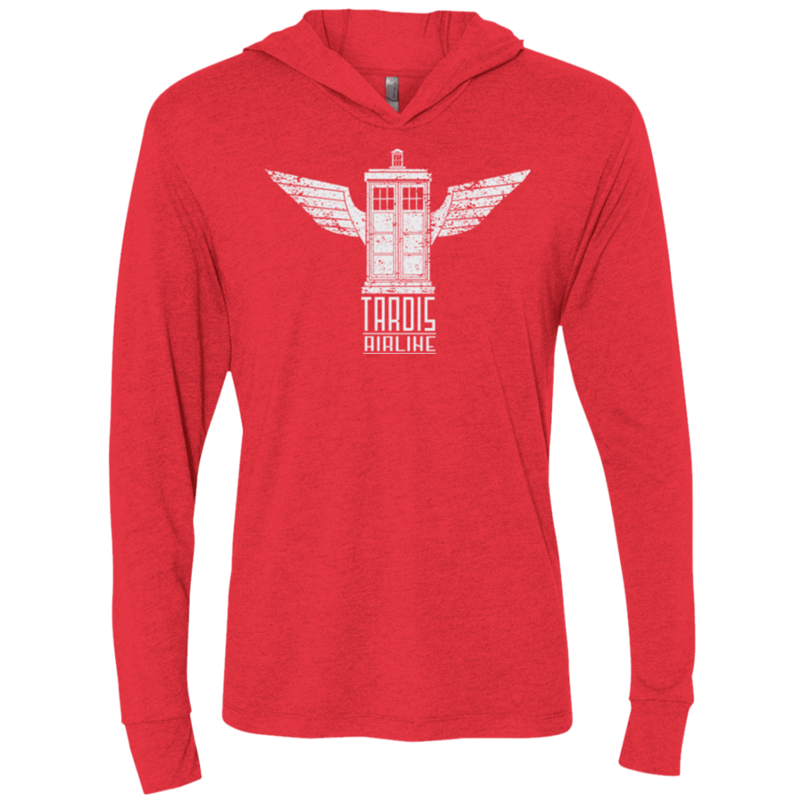 T-Shirts Vintage Red / X-Small Tardis Airline Triblend Long Sleeve Hoodie Tee