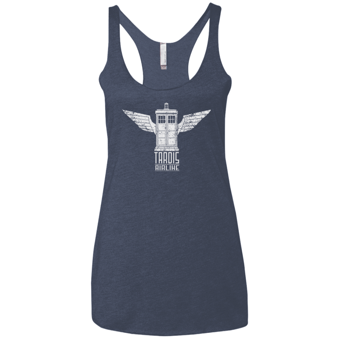 T-Shirts Vintage Navy / X-Small Tardis Airline Women's Triblend Racerback Tank
