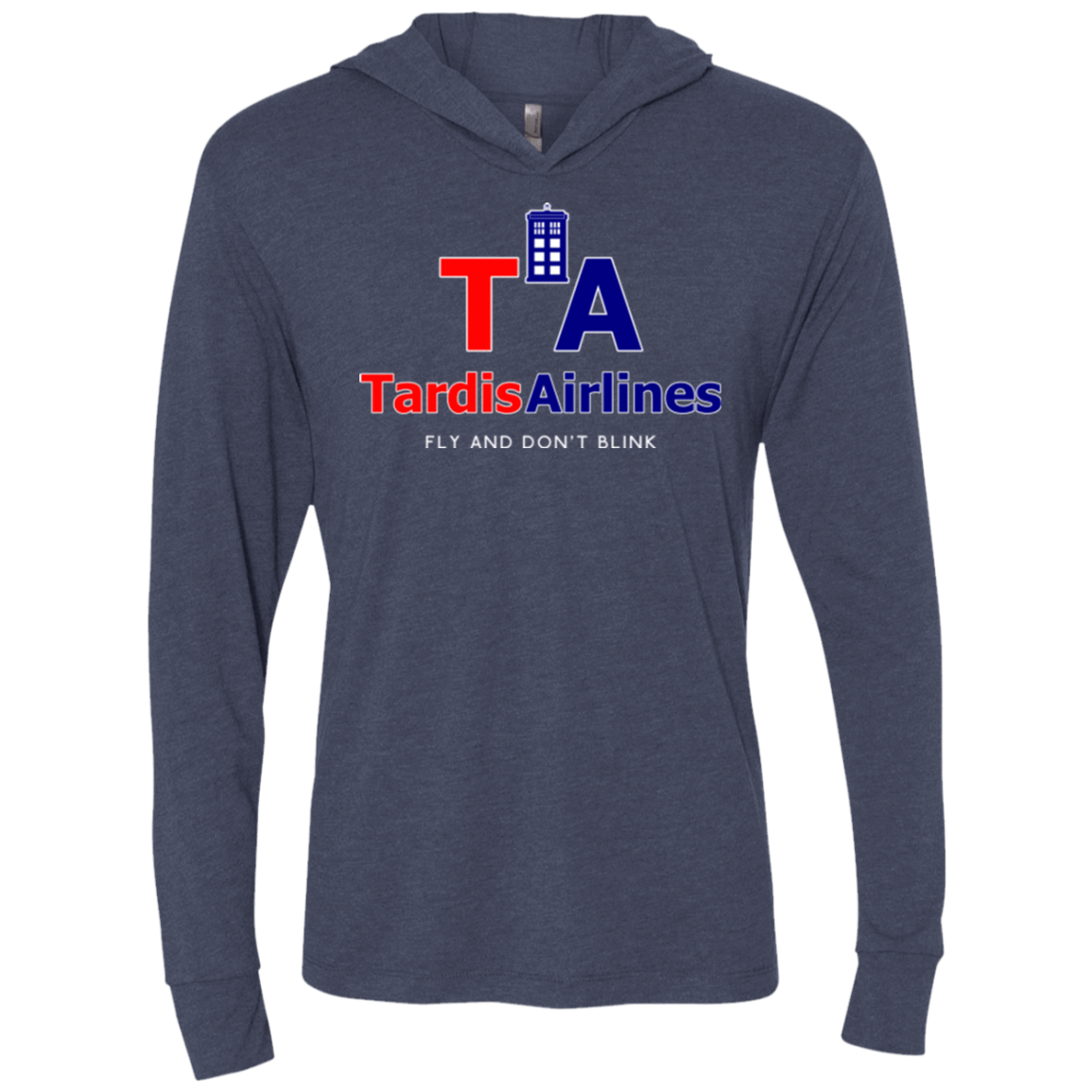 T-Shirts Vintage Navy / X-Small Tardis Airlines Triblend Long Sleeve Hoodie Tee