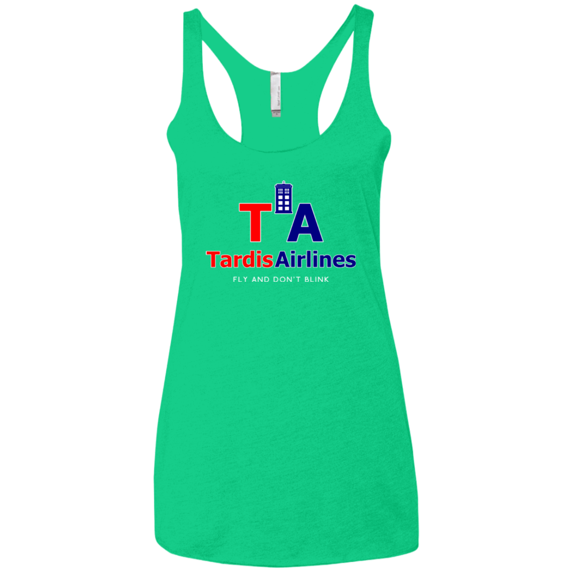 T-Shirts Envy / X-Small Tardis Airlines Women's Triblend Racerback Tank