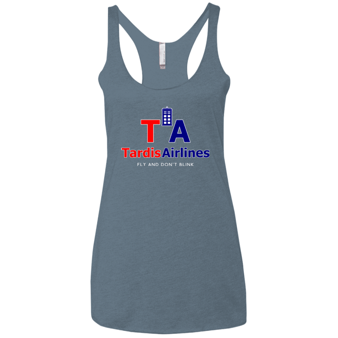 T-Shirts Indigo / X-Small Tardis Airlines Women's Triblend Racerback Tank
