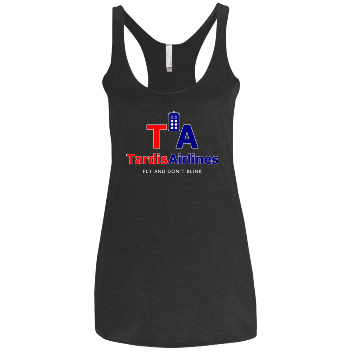 T-Shirts Vintage Black / X-Small Tardis Airlines Women's Triblend Racerback Tank